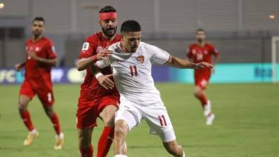 Pemain tim nasional Indonesia saat berhadapan dengan Bahrain. (Foto: dok ANTARA)