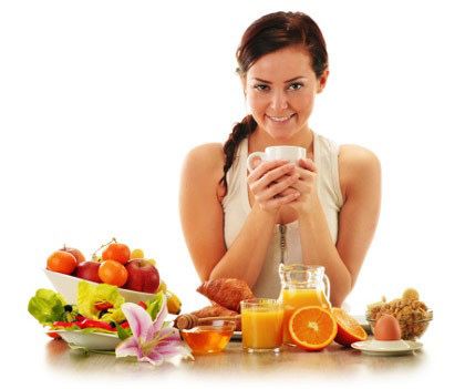 SEHAT: Ilustrasi perempuan menjaga kesehatan badan melalui makan makanan sehat.