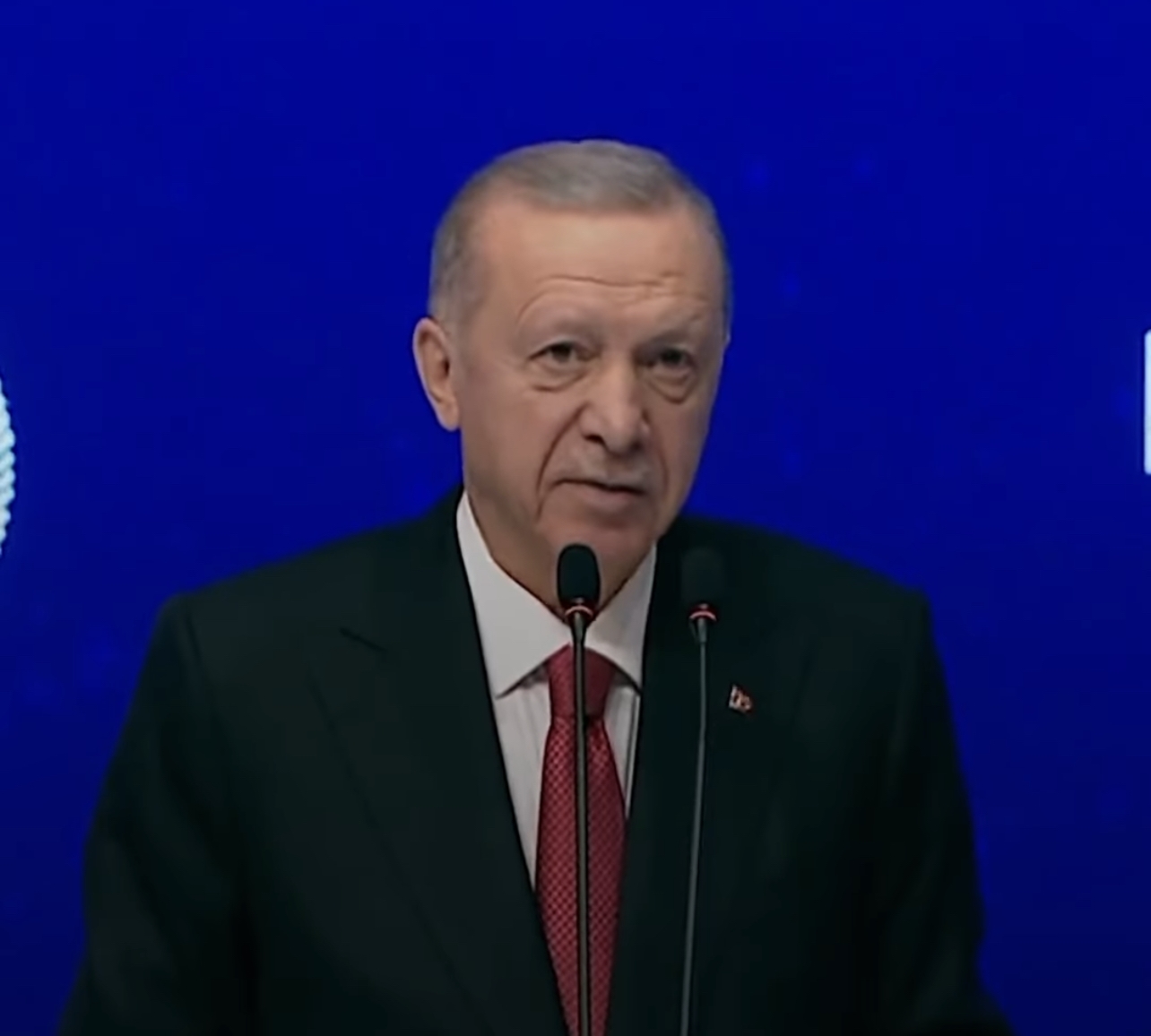 Presiden Recep Tayyip Erdogan dalam pidatonya. (Tangkapan layar Instagram @rterdogan)