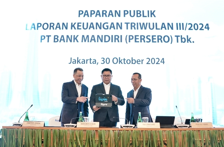 Paparan Kinerja Keuangan Kuartal III 2024 Bank Mandiri di Jakarta. (Bank Mandiri for Warta Lentera)