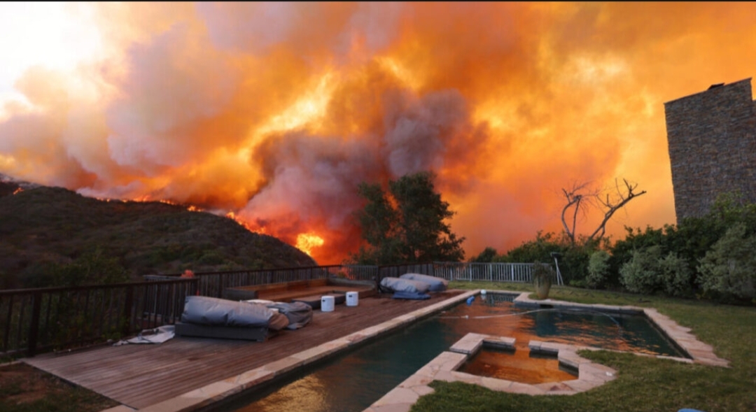Rumah mewah para pesohor Hollywood di Los Angeles, California juga ikut terbakar dalam kebakaran hebat yang terjadi sejak Selasa (7/1/2025). (Istimewa)