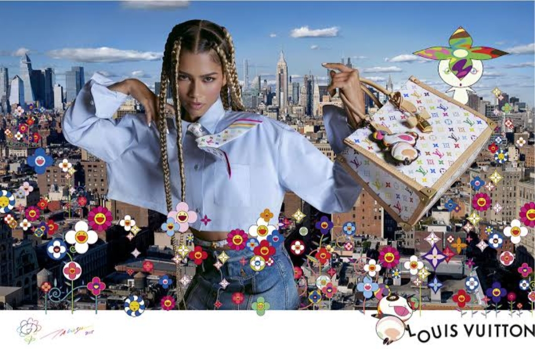 Aktris Hollywood sekaligus model Zendaya menjadi ikon brand untuk produk kolaborasi Louis Vuitton x Takashi Murakami terbaru.(dok.Louis Vuitton)