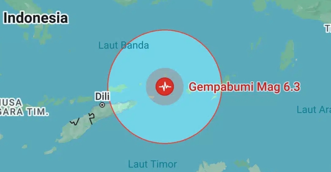 Titik gempa di Maluku Barat Daya, Selasa (1/4/2025). (BMKG) 