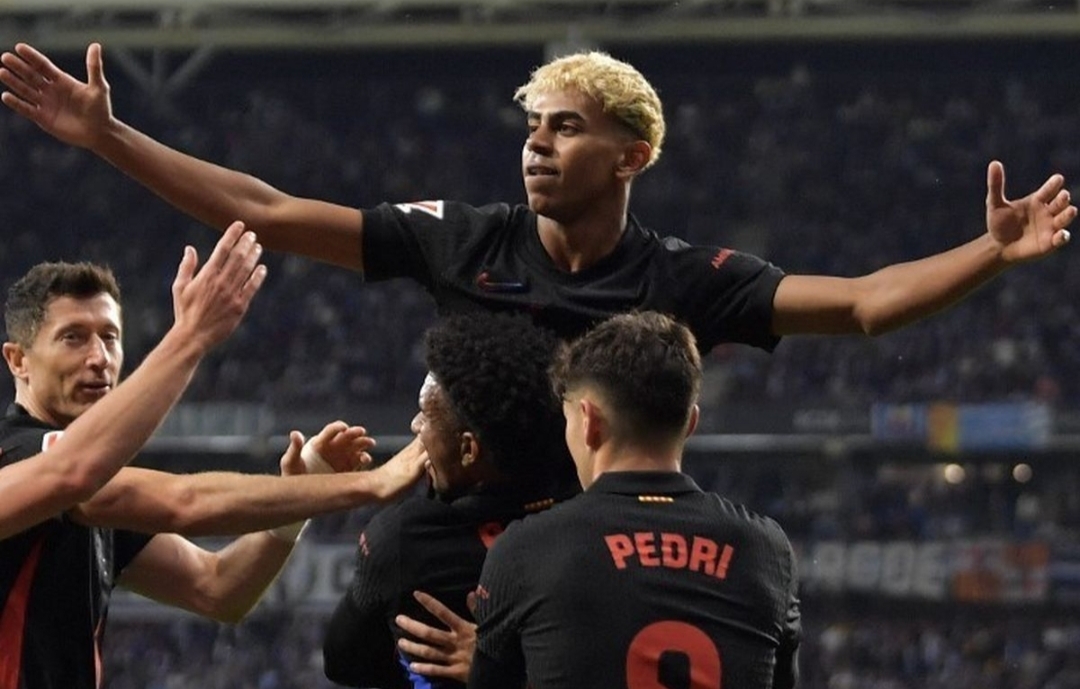 Barcelona menang lawan Blaugrana 2-0 di laga lanjutan La Liga 2024/2025, Kamis (15/5/2025), sekaligus kunci kemenangan di La Liga 2024/2025. (AFP)