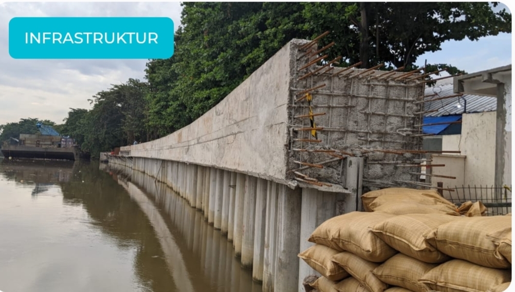 Tanggul pantai di Jakarta untuk menahan banjir rob. (dok.Dinas SDA DKI Jakarta) 
