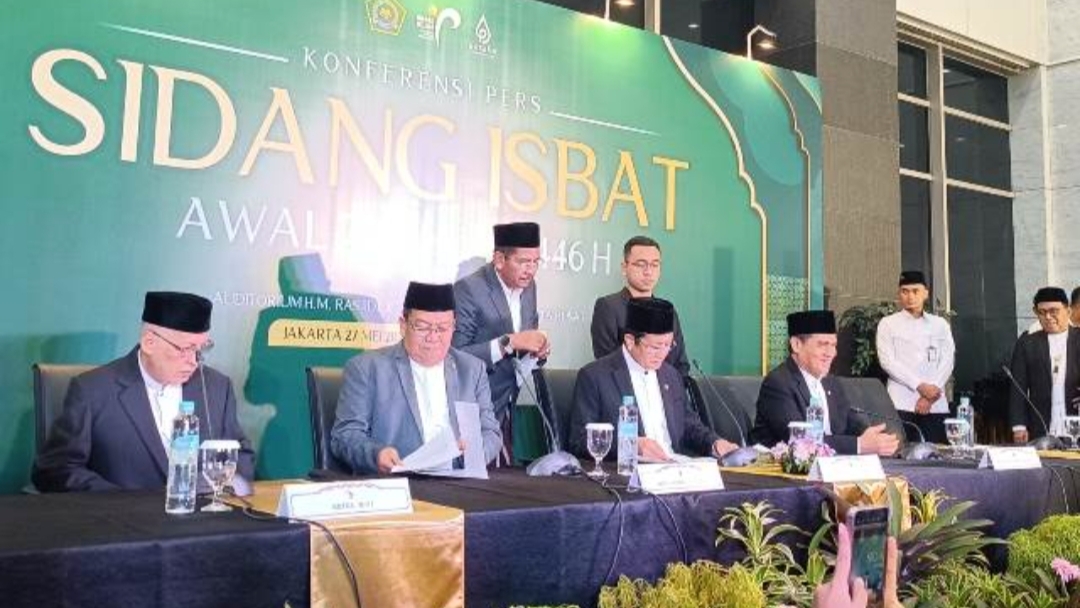 Sidang Isbad penentuan 1 Dzulhijjah 1446 Hijriah/2025 Masehi Idul Adha 2025 yang digelar Kemenag, Selasa (27/5/2025). (Kemenag) 
