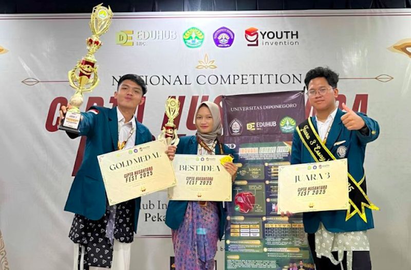Tim mahasiswa Program Studi Teknologi Rekayasa Kimia Industri (TRKI) Sekolah Vokasi Undip. (Dok. Antara). 