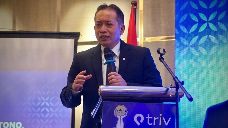 Wakil Menteri Koperasi Ferry Juliantono saat memberikan keynote speech pada acara Indonesia Digital Economy Forum 2025 yang diselenggarakan Hipmi, di Jakarta, Senin (23/6/2025). (Foto: dok. Kemenkop)