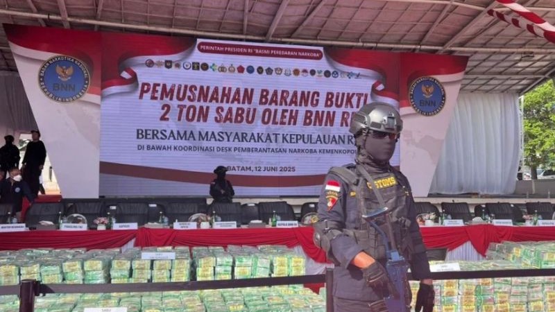 Narkoba jenis sabu seberat 2 ton di Batam siap dimusnahkan. (Foto: IST)