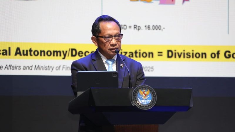 Menteri Dalam Negeri (Mendagri) Muhammad Tito Karnavian pada acara International Conference on Infrastructure (ICI) 2025 di Jakarta International Convention Center (JICC) yang digelar pada 11-12 Juni 2025. (Foto: dok. Puspen Kemendagri)