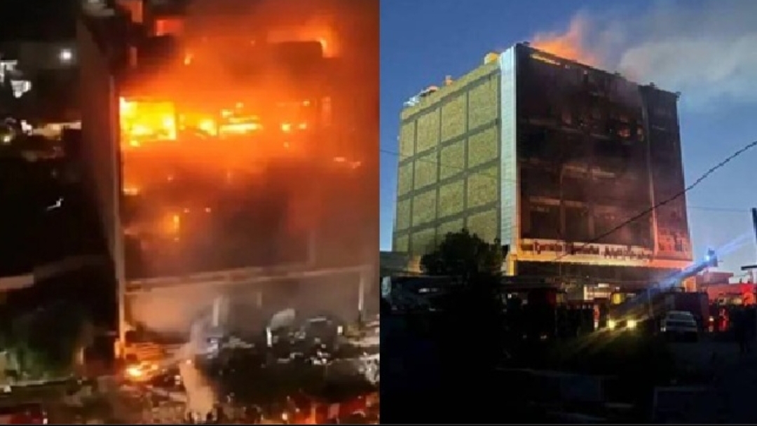 Mal baru di Irak terbakar, puluhan orang tewas. (@kashmirobserver/Istimewa) 