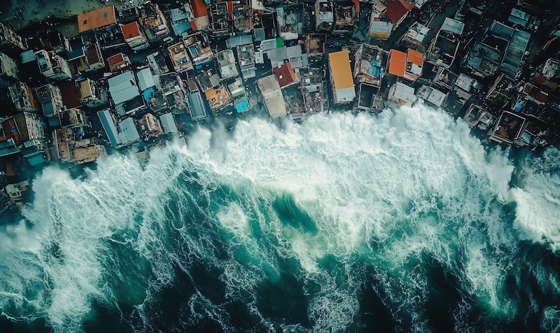 Ilustrasi tsunami. (Dok.Freepik)