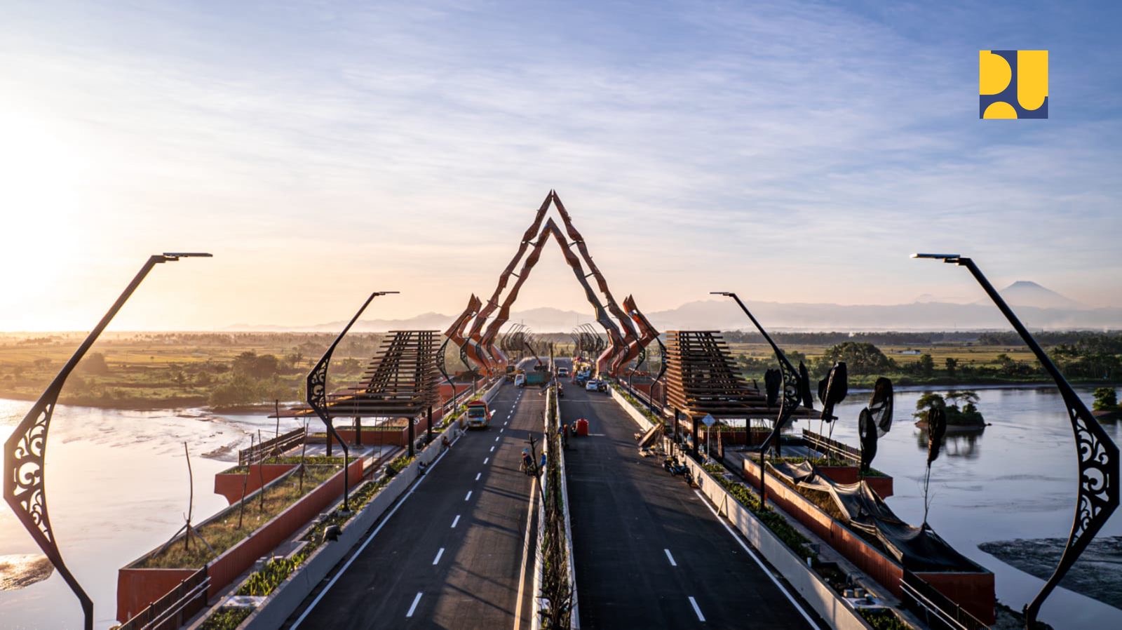 Tampak udara jembatan Pandansimo di Jogjakarta. (Dok Kementerian PU) 