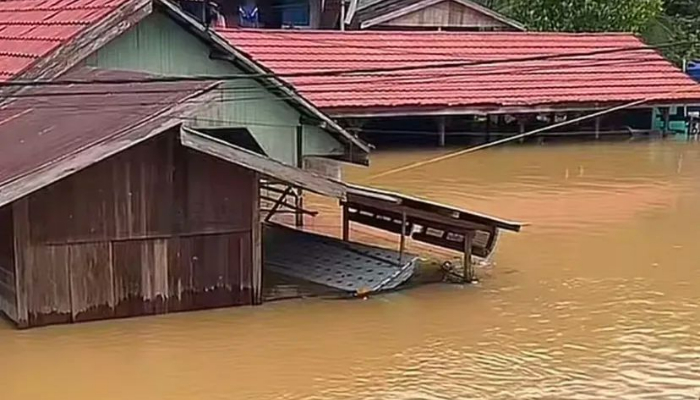 Banjir besar di Kabupaten Balangan, Kalimantan Selatan. (Istimewa)