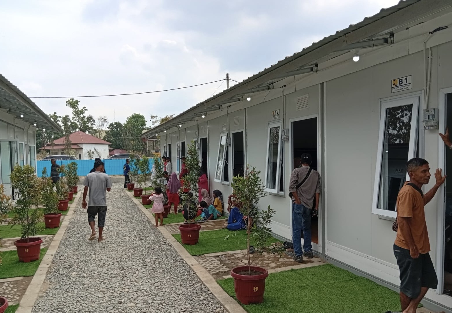 Tampak komplek unit-unit rumah hunian bagi masyarakat terdampak bencana Sumatra. (dok Kementerian PU) 