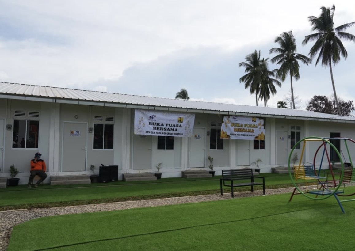 Suasana tenang di Hunian Sementara (huntara) di Kabupaten Aceh Utara. (Dok Kementerian PU) 