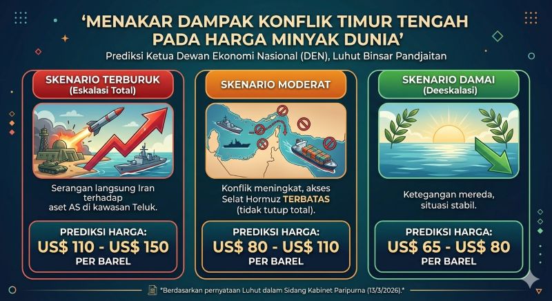 Grafis Konflik Timur Tengah pada Harga Minyak Dunia (Foto: Warta Lentera/Generative AI)