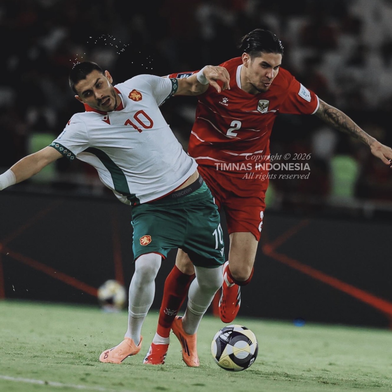 Terlihat pemain Timnas Indonesia saat berlaga melawan Bulgaria tadi malam. (Tangkapan layar Instagram @timnasindonesia)
