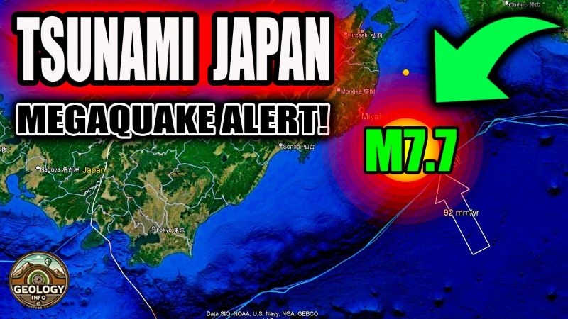 Pusat gempa bumi berkekuatan magnitudo 7,7 di Jepang (Foto: tangkapan layar YouTube)